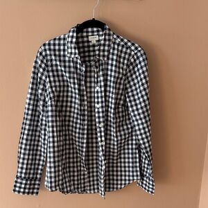 J. Crew Black and White Checkered Button Down Shirt